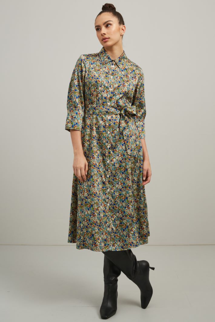 Printed twill chemisier dress Intrend - 3