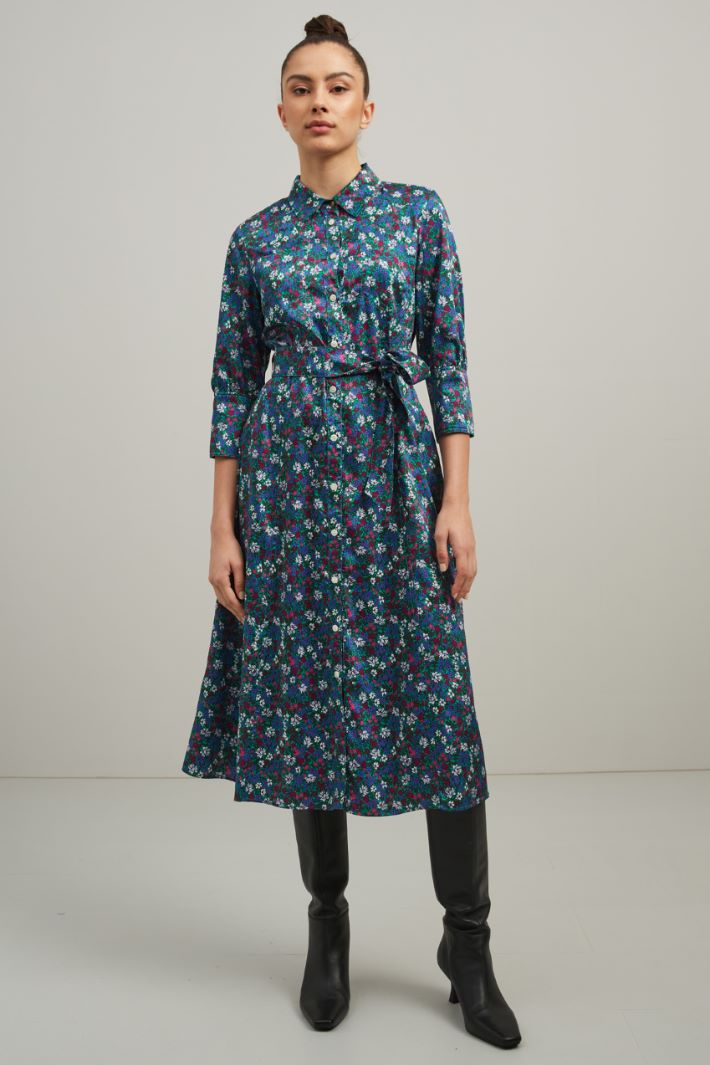 Printed twill chemisier dress Intrend - 3