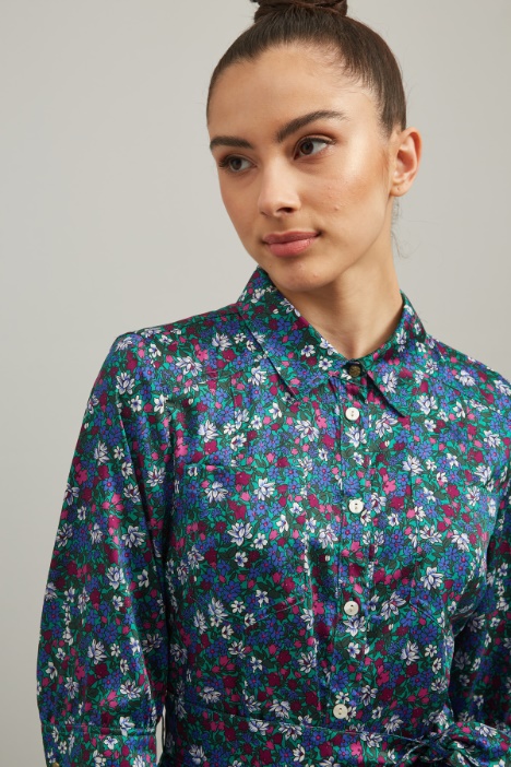 Chemisier in twill stampato