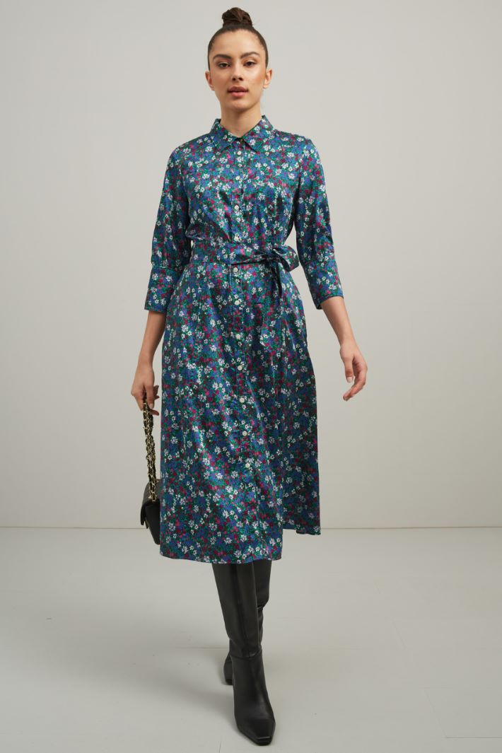 Printed twill chemisier dress Intrend