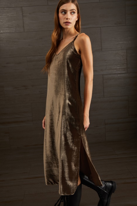 Slip dress in velluto