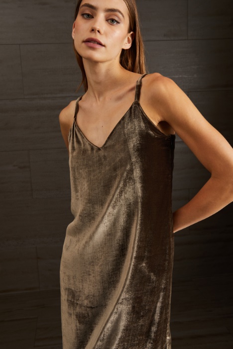 Slip dress in velluto