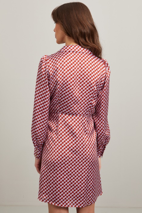 Abito in raso stampato