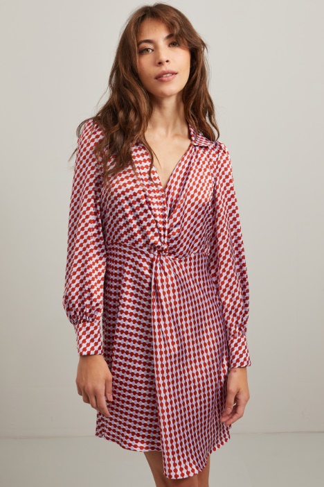 Abito in raso stampato