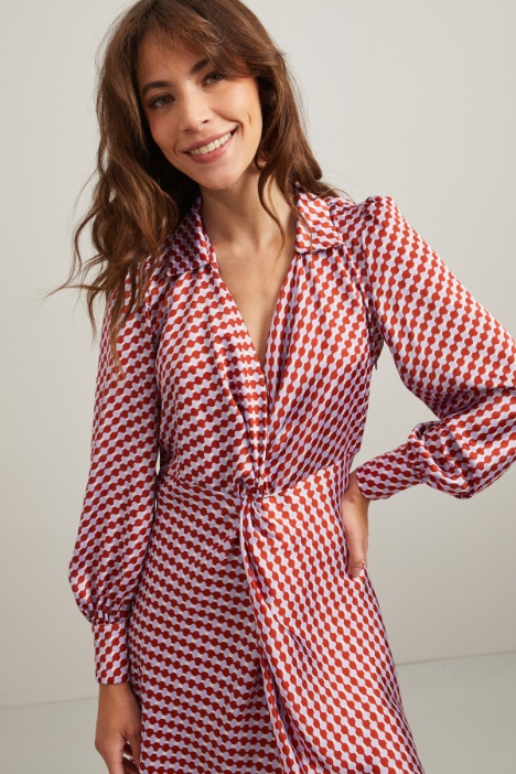 Abito in raso stampato