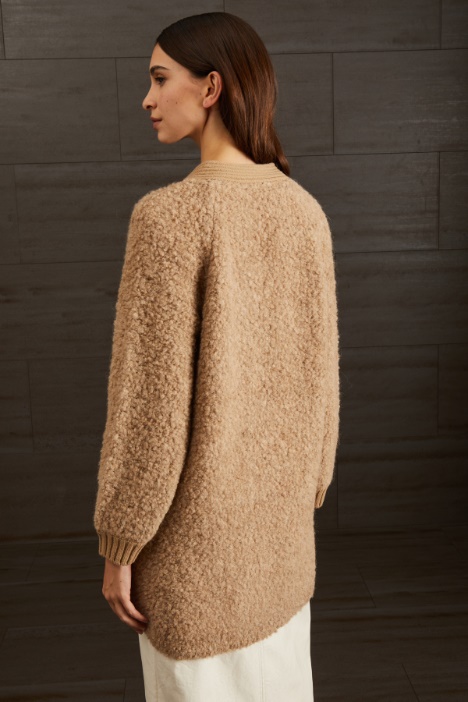 Cardigan in bouclé di alpaca