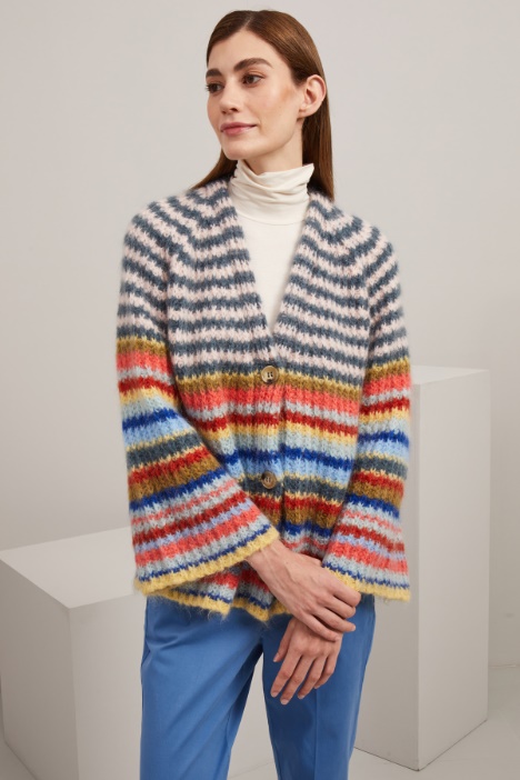 Cardigan morbido in mohair Intrend