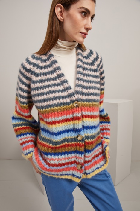 Cardigan morbido in mohair