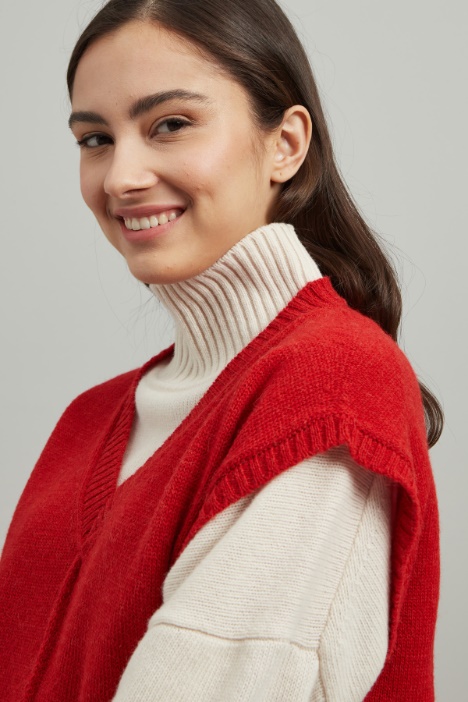 Gilet in alpaca e lana