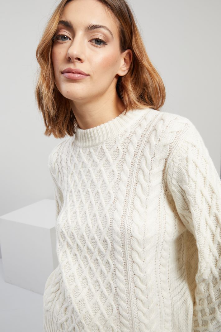 Cable-knit wool sweater Intrend - 4