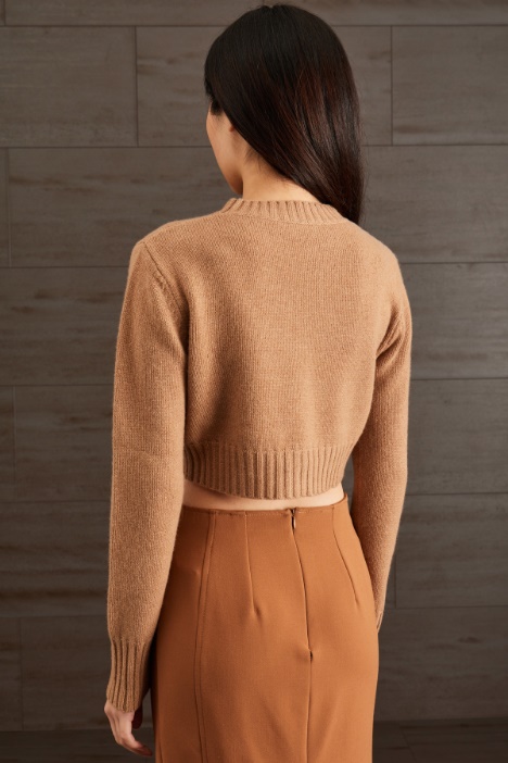 Maglia cropped in cashmere