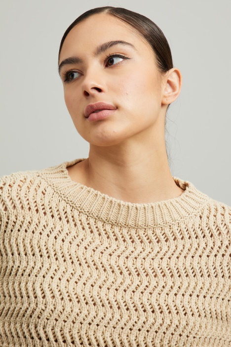 Maglia in cotone a rilievo