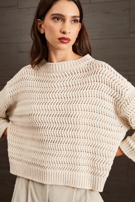 Maglia in cotone a rilievo