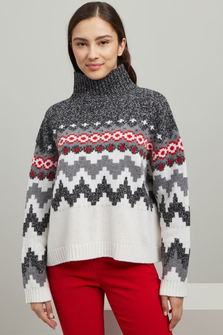 Wool jacquard sweater Intrend - 2