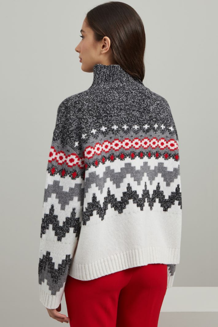 Wool jacquard sweater Intrend - 4