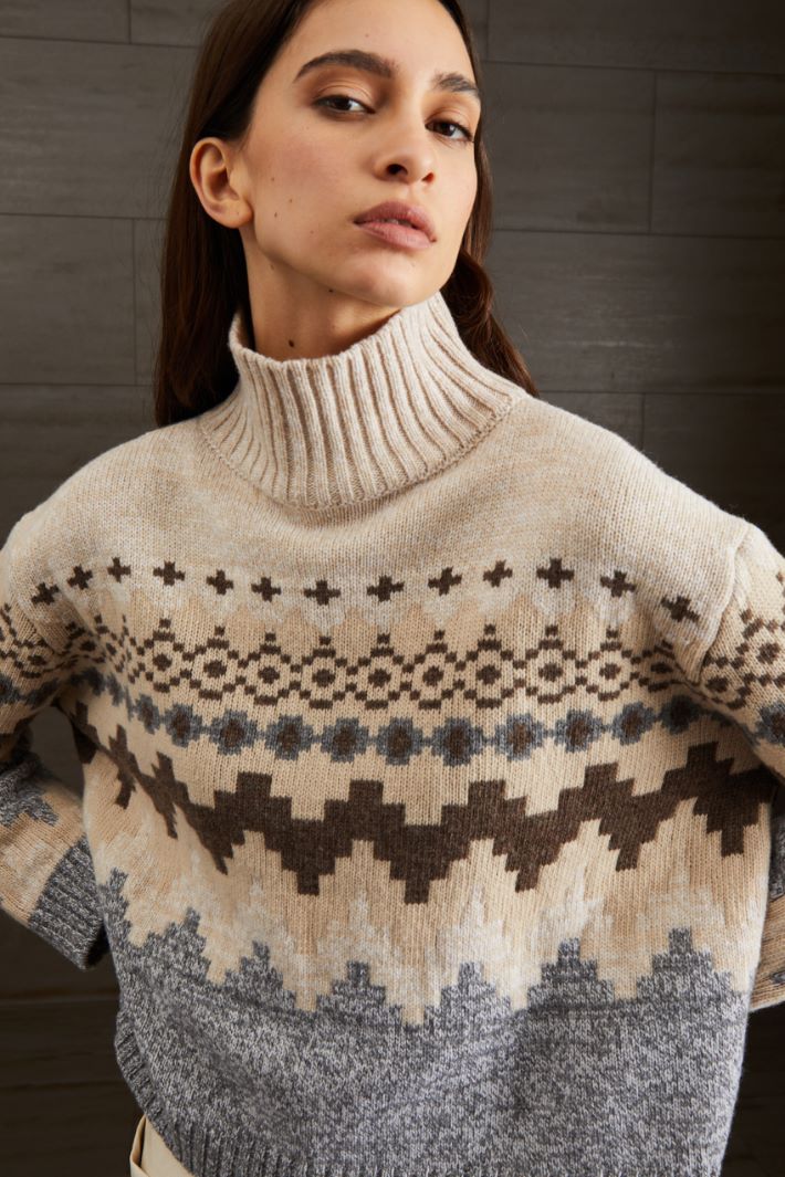 Wool jacquard sweater Intrend - 2