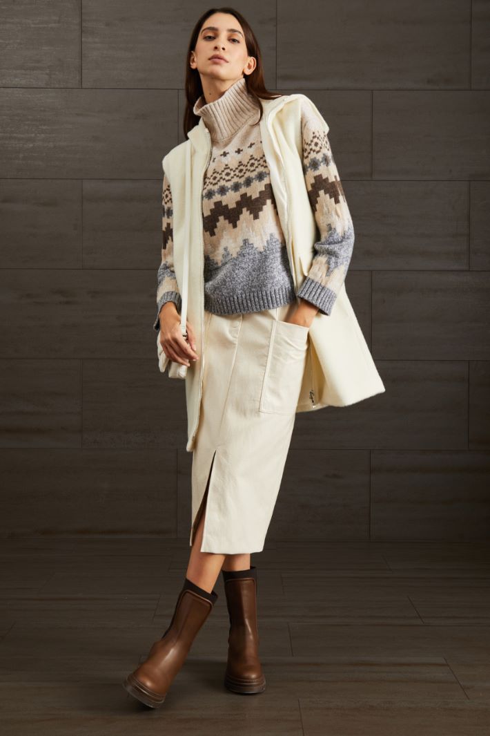 Wool jacquard sweater Intrend - 3