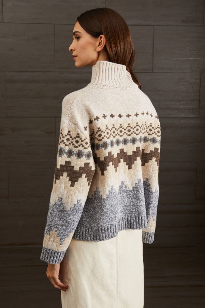 Wool jacquard sweater Intrend - 4