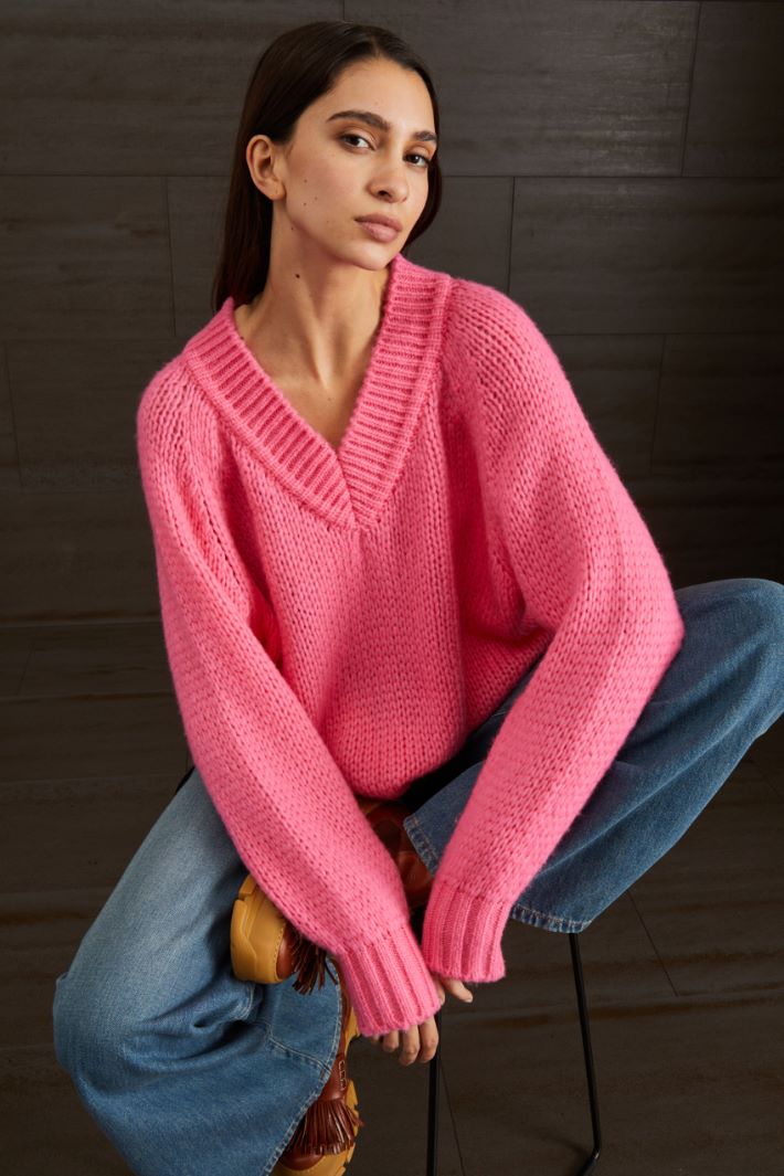 V-neck wool sweater Intrend - 3