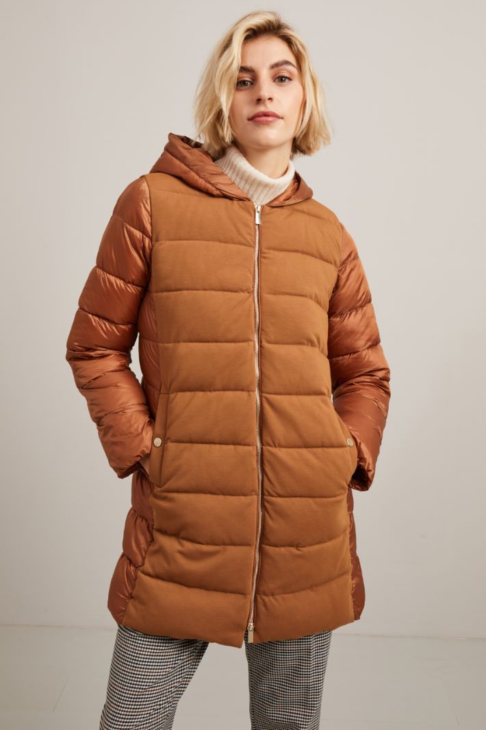 Satin and jersey puffer jacket Intrend - 3