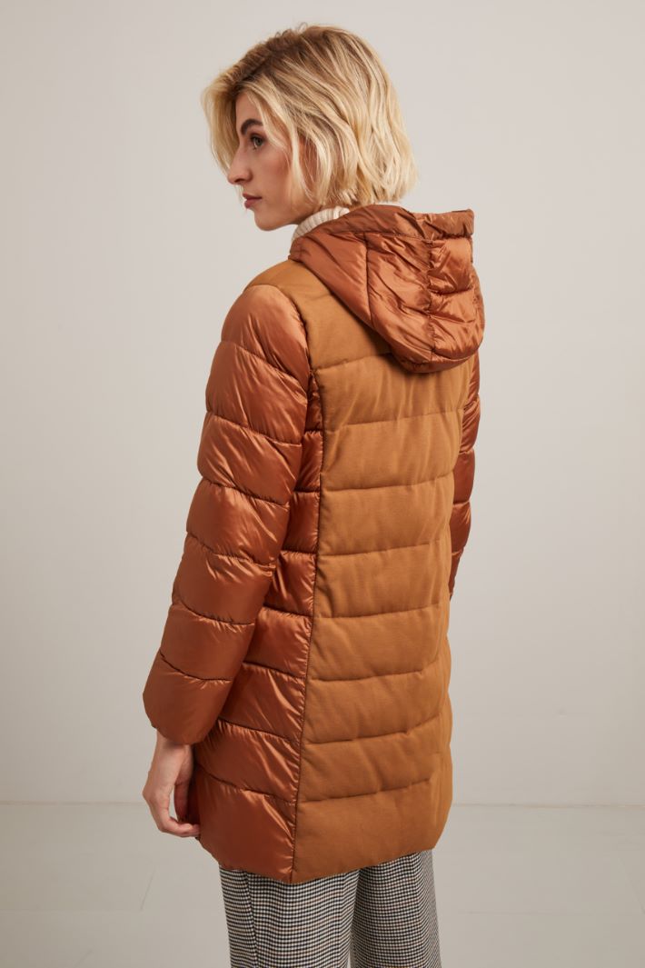 Satin and jersey puffer jacket Intrend - 4