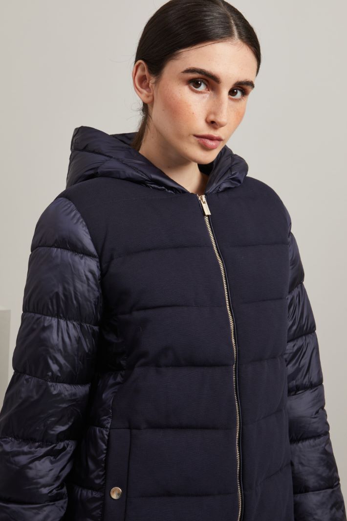 Satin and jersey puffer jacket Intrend - 3