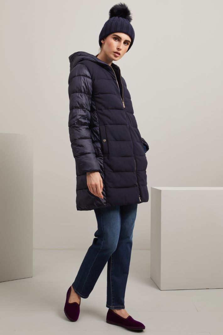 Satin and jersey puffer jacket Intrend