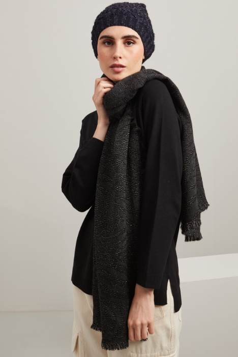 Cuffia in maglia lamè