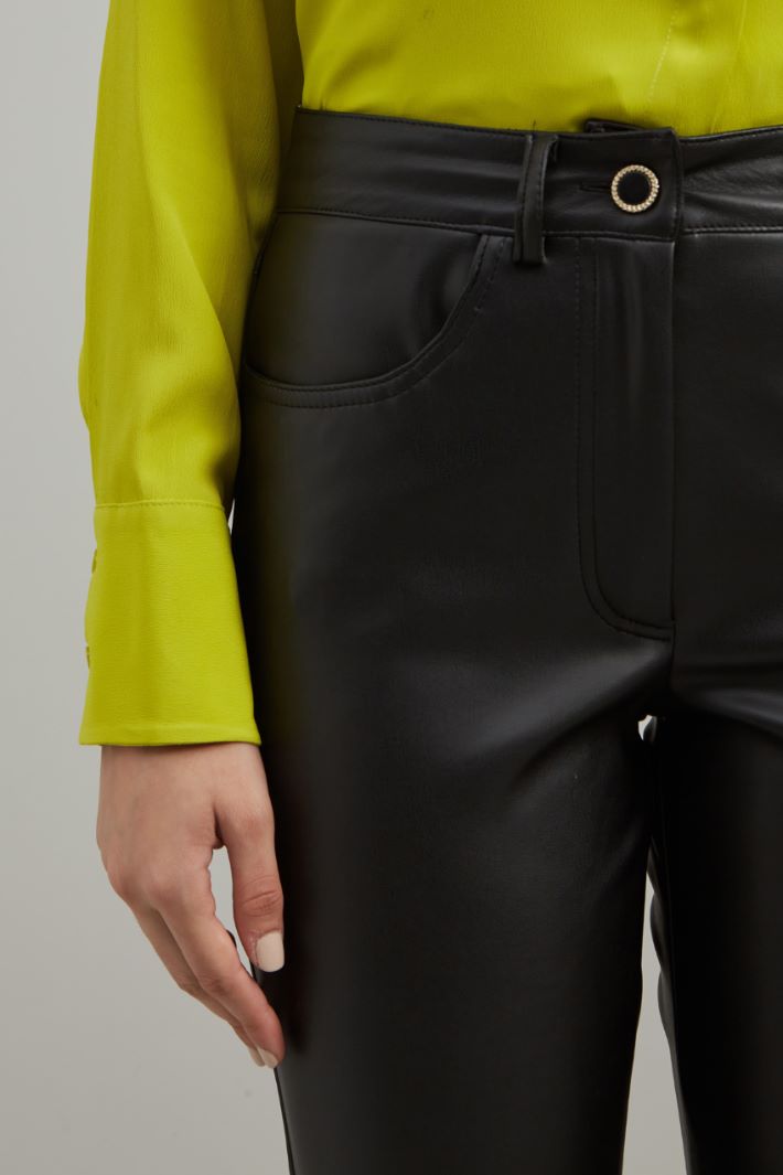 Flare faux leather trousers Intrend - 3