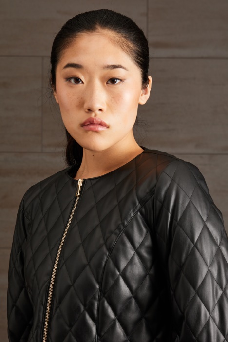 Giacca imbottita in similpelle