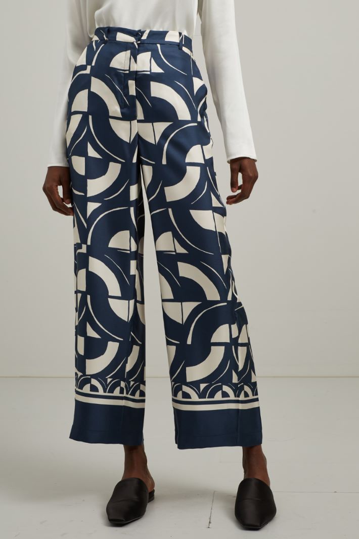 Pantaloni in twill di seta Intrend - 3