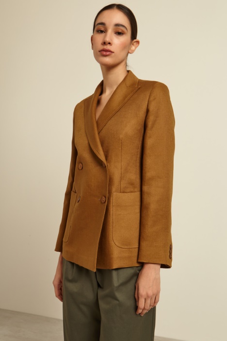 Blazer de lino con doble botonadura Intrend