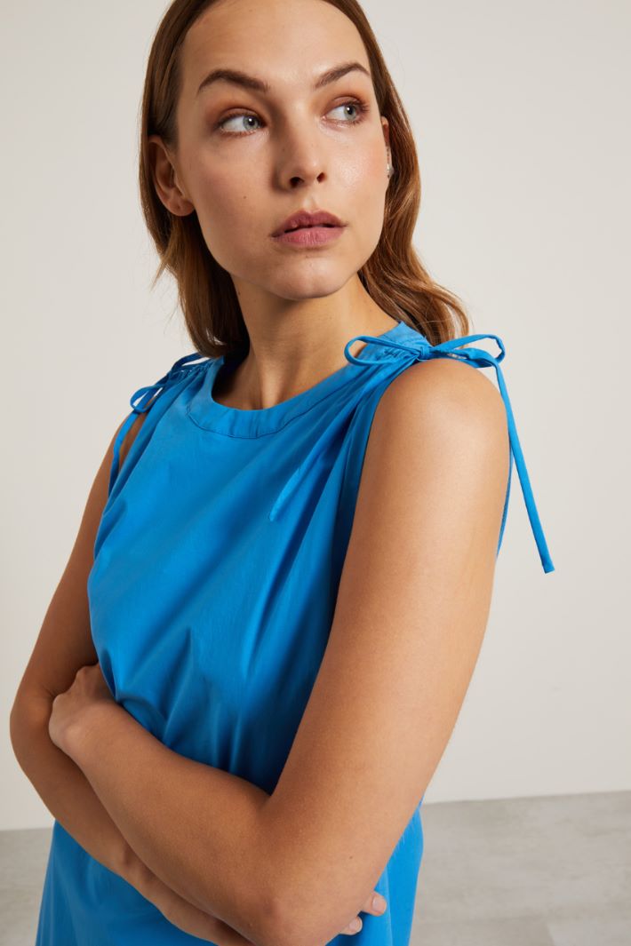 Sleeveless drawstring dress, light blue Intrend