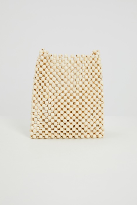 Mini shopper in perle di legno