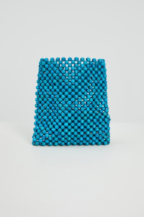 Mini shopper in perle di legno