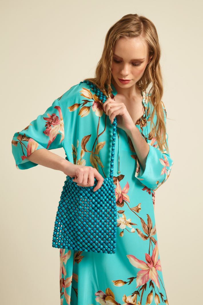 Mini shopper in perle di legno Intrend - 5