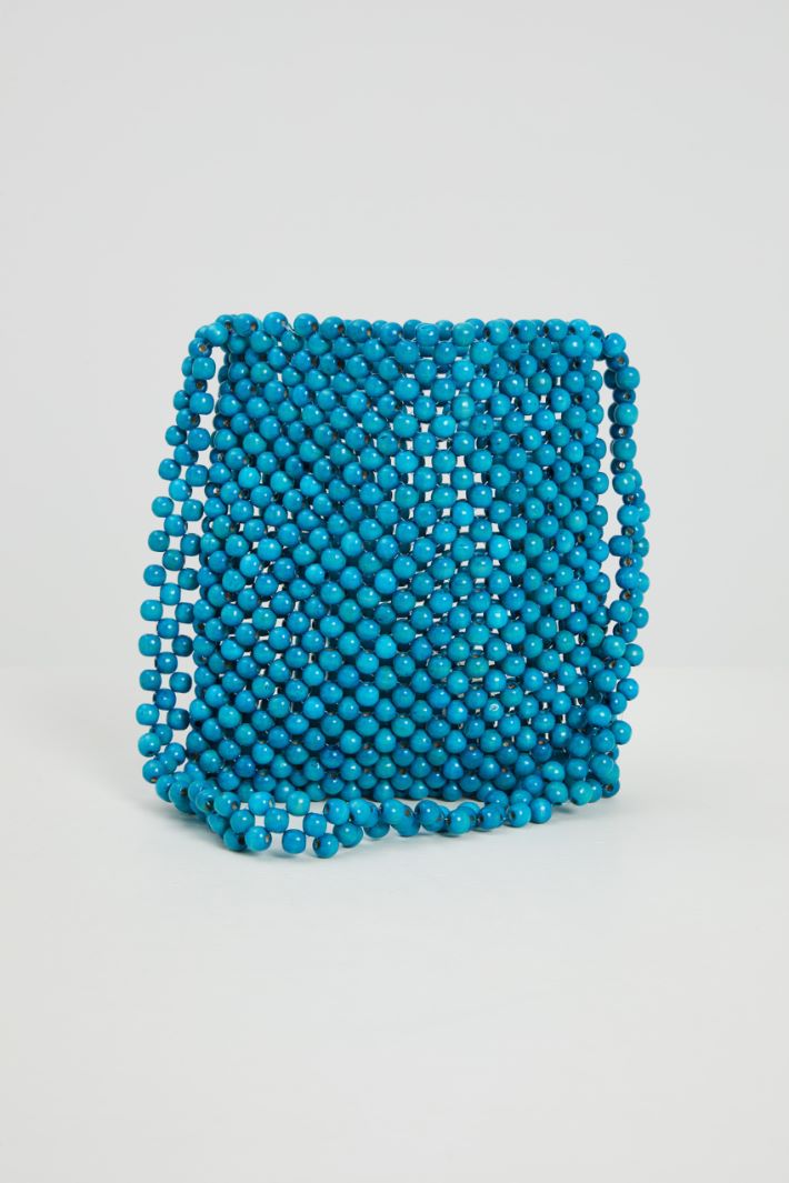 Mini shopper in perle di legno Intrend