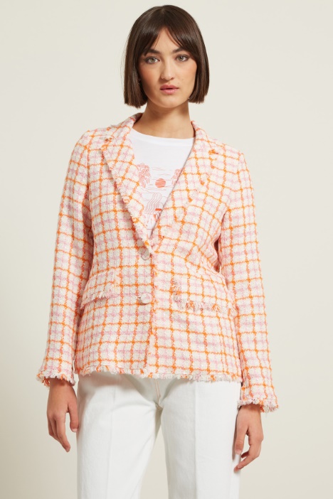 Blazer con profili sfrangiati