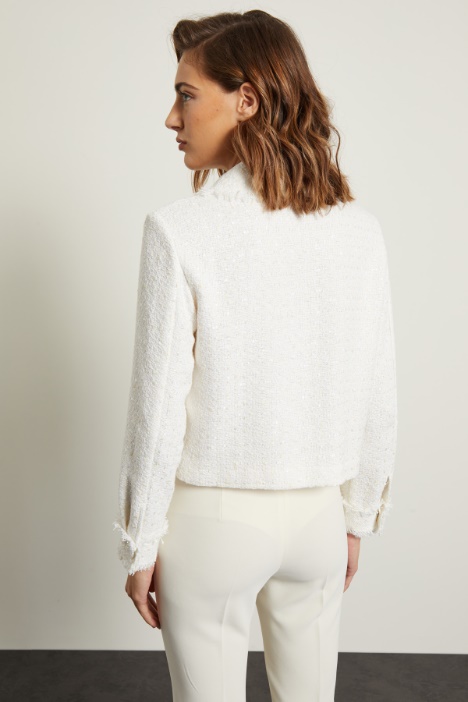 Giacca in tweed sfrangiato