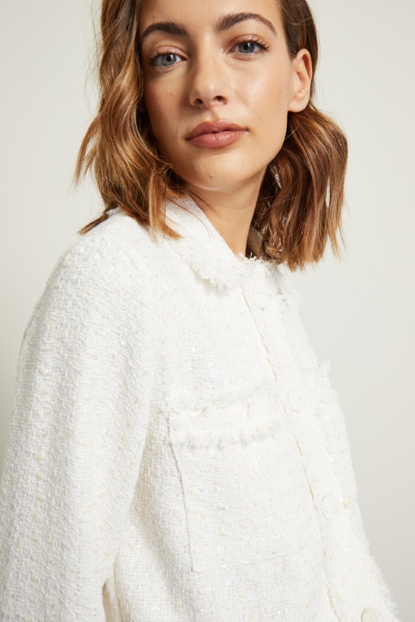 Giacca in tweed sfrangiato