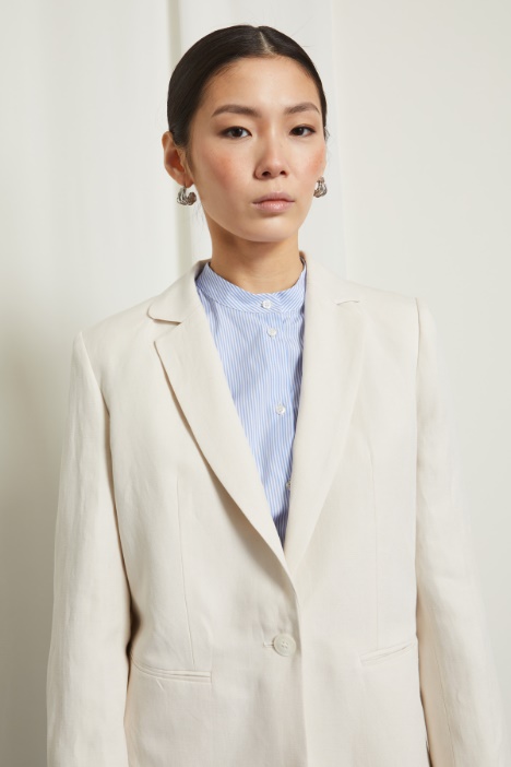 Blazer in lino fiammato