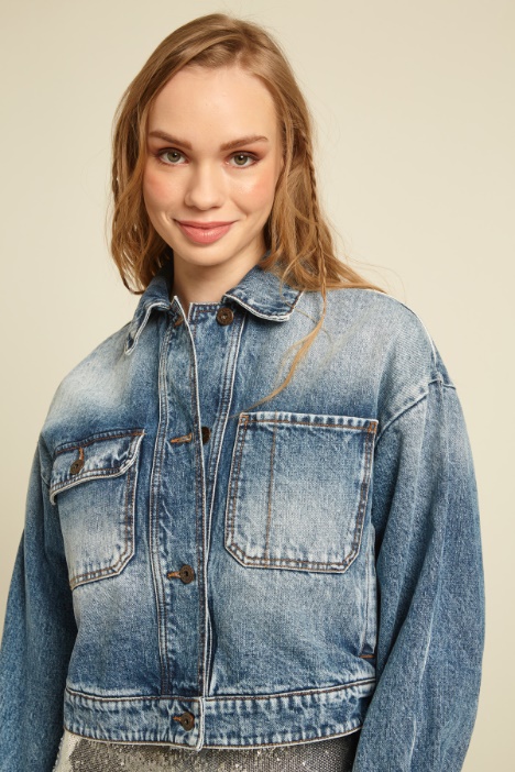 Giacca corta in denim