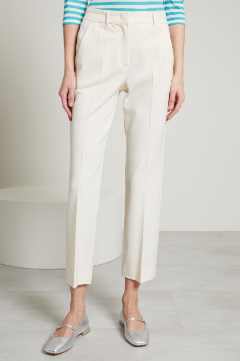 Pantaloni cropped in tela