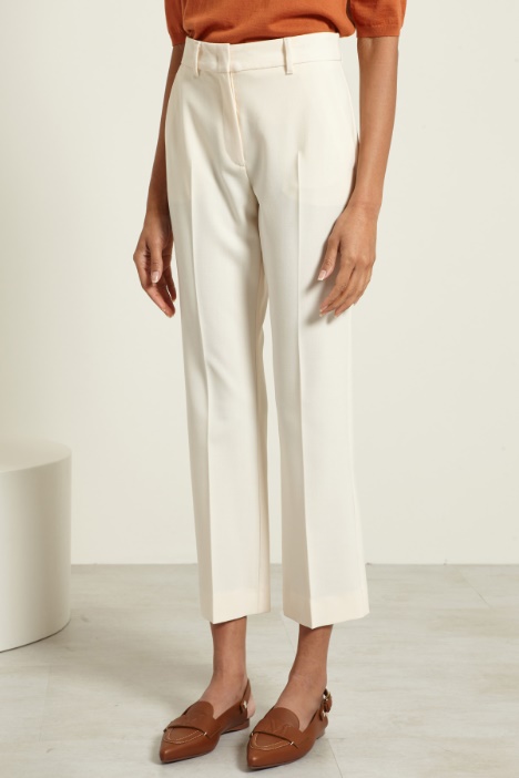 Pantaloni cropped in tela