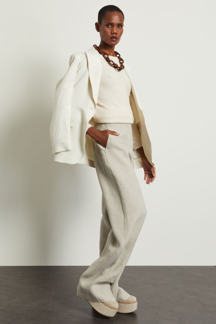 Pantaloni a palazzo in stuoia Intrend