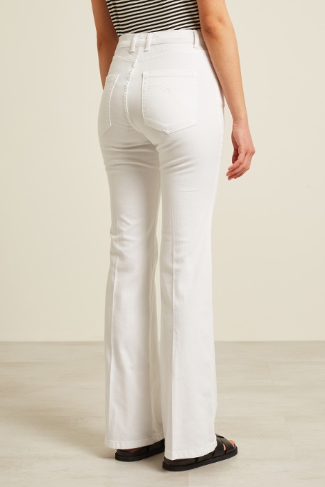 Pantaloni flare in drill