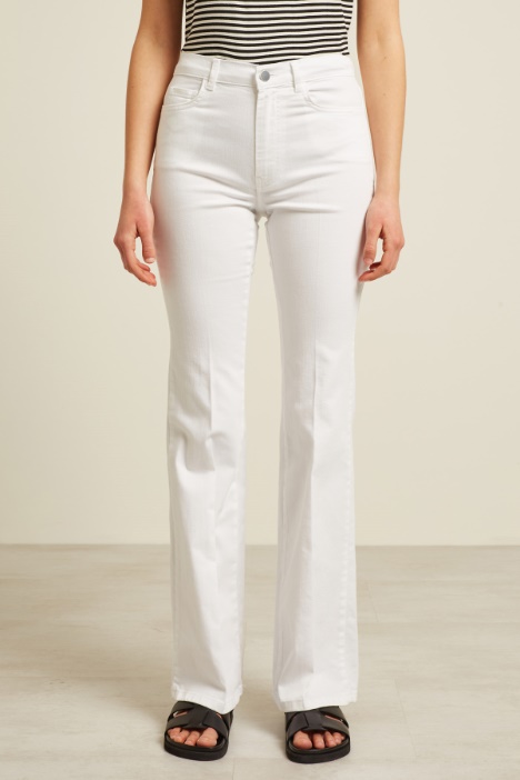 Pantaloni flare in drill