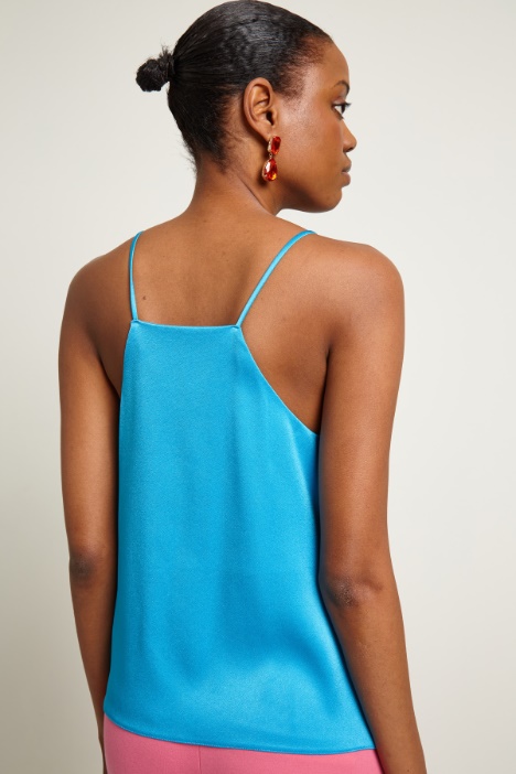 Top in raso con spalline