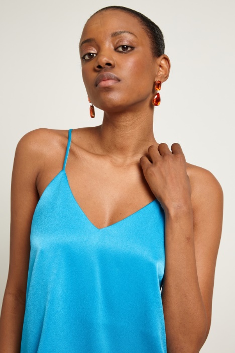 Top in raso con spalline