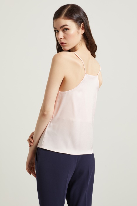 Top in raso con spalline